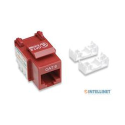JACK RJ45 CAT6 INTELLINET UTP KEYSTONE DE IMPACTO ROJO