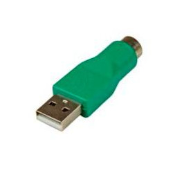 ADAPTADOR TECLADO O MOUSE USB A CONECTOR PS 2 MINIDIN 1X MACHO USB 1X HEMBRA MINI DIN VERDE STARTECHCOM MOD GC46MF