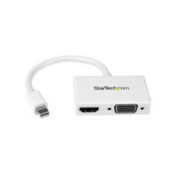 ADAPTADOR MINI DP DE AUDIO VIDEO PARA VIAJES CONVERTIDOR MINI DISPLAYPORT A HDMI VGA COMPATIBLE THUNDERBOLT 1080P BLANCO STARTE
