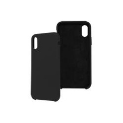 FUNDA GHIA DE SILICON COLOR NEGRO CON MICA PARA IPHONE XS X