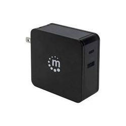 CARGADOR DE ENERGaA CON CONECTOR USB C HASTA 60 W Y CON CONECTOR USB A HASTA 24 A NEGRO