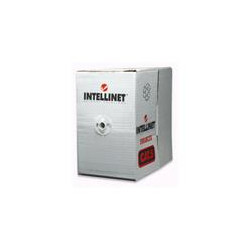 BOBINA CABLE UTP DE RED CAT5E INTELLINET CCA ROLLO 100 METROS MULTIFILAR COLOR GRIS