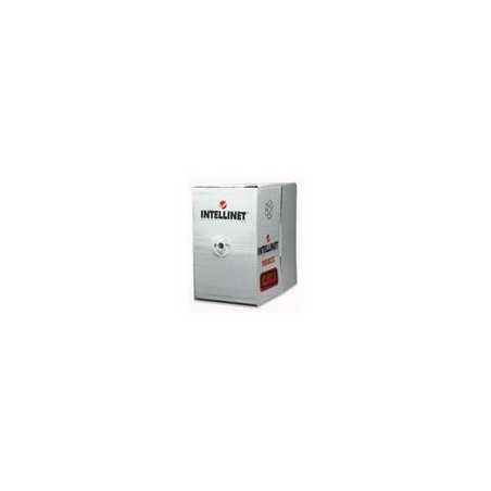 BOBINA CABLE UTP DE RED CAT5E INTELLINET CCA ROLLO 100 METROS MULTIFILAR COLOR GRIS
