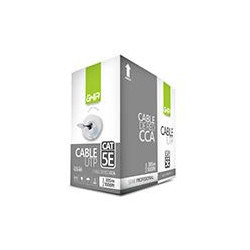 BOBINA DE CABLE MARCA GHIA CAT5E UTP CCA COLOR GRIS 24 AWG 305M 1000FT CERTIFICACIN CE ROHS