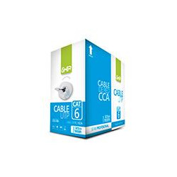 BOBINA DE CABLE MARCA GHIA CAT6 UTP CCA COLOR AZUL 23 AWG UTP 305M 1000FT CERTIFICACIN CE ROHS