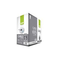 BOBINA DE CABLE MARCA GHIA CAT6 UTP 100 COBRE COLOR GRIS 23 AWG UTP 305M 1000FT CERTIFICACIN CE ROHS