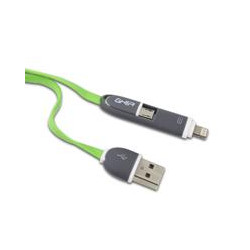 CABLE 2 EN 1 MICRO USB TIPO LIGHTNING GHIA 10 MTS USB 21 CARGA Y TRANSFERENCIA DE DATOS CON PROTECTOR PARA ENTRADA Y SALIDA VER