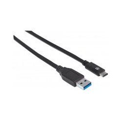 CABLE USB 31 GEN 2 DE A MACHO USB C MACHO 10 GBPS 50 CM NEGRO MANHATTAN