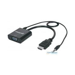 CABLE CONVERTIDOR MANHATTAN HDMI A VGA AUDIO 35MM 1080P M H