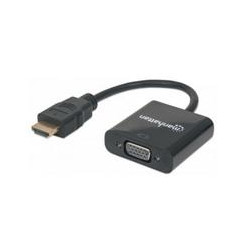 CABLE CONVERTIDOR MANHATTAN HDMI A VGA HD15 1080P MACHO HEMBRA