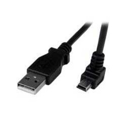 CABLE ADAPTADOR 2M USB A MACHO A MINI USB B MACHO ACODADO EN aNGULO HACIA ABAJO PARA TELaFONOS TABLETS Y DISPOSITIVOS MaVILES S