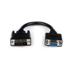 ADAPTADOR CONVERTIDOR DE 20CM PARA PANTALLA DE COMPUTADORA DVI I A VGA DVI I MACHO HD15 HEMBRA CABLE NEGRO STARTECHCOM MOD DVIV