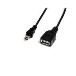 CABLE CONVERTIDOR USB 20 DE USB A A MINI USB B DE 30CM HEMBRA MACHO USB F A MINI USB TIPO B M NEGRO USBMUSBFM1 STARTECHCOM MOD 