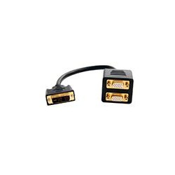 CABLE 30CM DIVISOR SPLITTER DE VIDEO DVI I A 2 PUERTOS VGA ADAPTADOR STARTECHCOM MOD DVISPL1VV