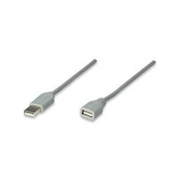 CABLE USB 11 EXTENSION MANHATTAN 30 MTS TIPO A MACHO A HEMBRA GRIS
