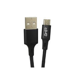 CABLE MICRO USB GHIA NYLON COLOR NEGRO DE 1M