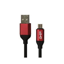 CABLE MICRO USB GHIA 1M COLOR NEGRO ROJO