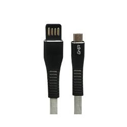 CABLE MICRO USB GHIA PLANO REVERSIBLE COLOR GRIS NEGRO DE 1M