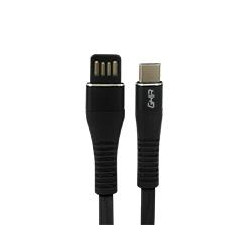 CABLE USB TIPO C GHIA PLANO REVERSIBLE COLOR NEGRO DE 1M