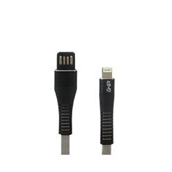 CABLE USB GHIA TIPO LIGHTNING PLANO REVERSIBLE COLOR GRIS NEGRO DE 1M