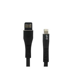 CABLE USB GHIA TIPO LIGHTNING PLANO REVERSIBLE COLOR NEGRO DE 1M