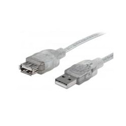CABLE USB 20 EXTENSION MANHATTN 18 MTS TIPO A MACHO A HEMBRA PLATA