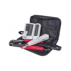 KIT DE HERRAMIENTAS INTELLINET PARA RED 4 PZS PINZA CRIMPEADORA PONCHADORA PELADOR DE CABLES PROBADOR DE CABLES