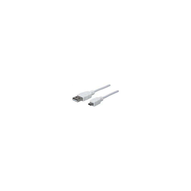 CABLE USB VERSION 20 A MICRO B 18M BLANCO
