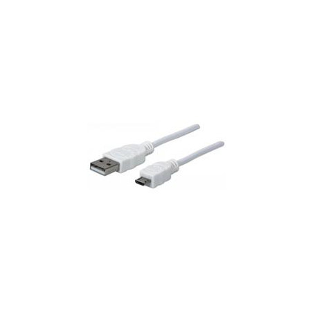 CABLE USB VERSION 20 A MICRO B 18M BLANCO