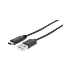 CABLE USB MANHATTAN C DE ALTA VELOCIDAD C MACHO A MACHO 1M NEGRO