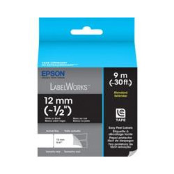 CINTA EPSON PARA ROTULADORA LW300 LW400 12 MM 1 2 BLANCO NEGRO