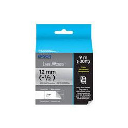 CINTA EPSON PARA ROTULADORA LW300 LW400 12 MM 1 2 NEGRO TRANSPARENTE