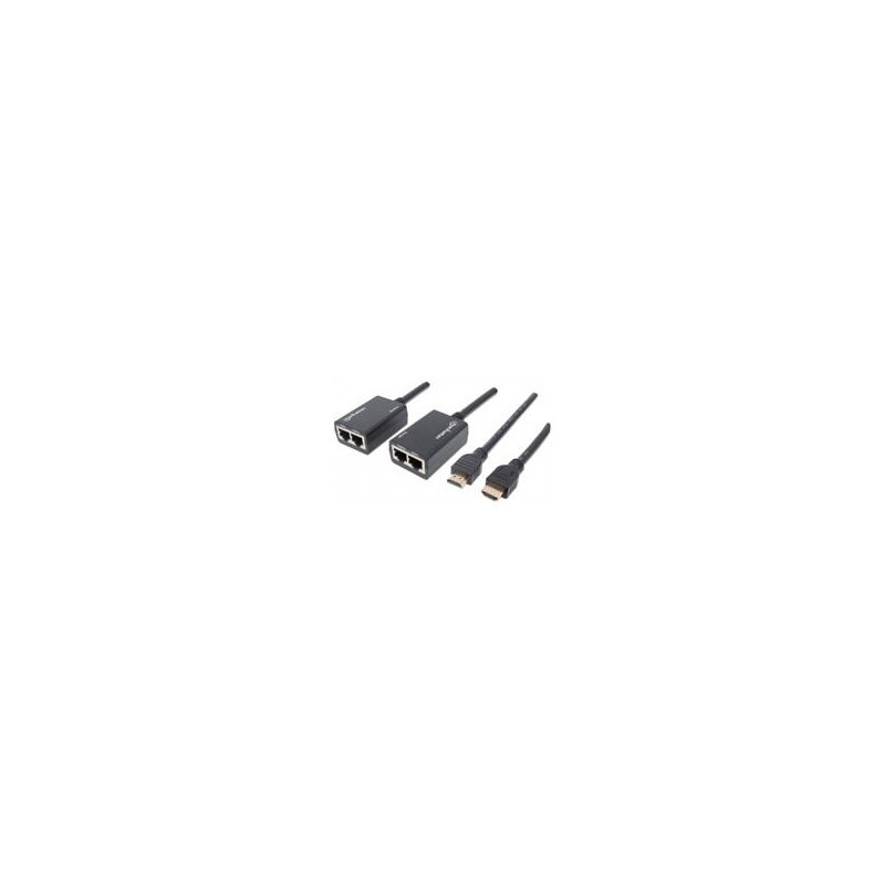 KIT EXTENSOR HDMI MANHATTAN 30M CABLE UTP RED RJ45 1080P CAT5E CAT6