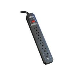 SUPRESOR DE PICOS PROTEC IT TRIPP LITE TLP606B C 6 CONTACTOS CABLE 183 M 6 PIES 790 JOULES LED DE DIAGNOSTICO GABINETE EN NEGRO