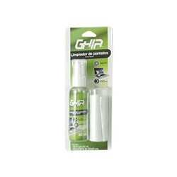 KIT DE LIMPIEZA PARA PANTALLAS GHIA INCLUYE MICROFIBRA Y SPRAY 60ML ANTIBACTERIAL