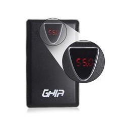 BATERIA DE RESPALDO GHIA POWER BANK SLIM 8000 MAH COLOR NEGRO DISPLAY INDICADOR PORCENTAJE DE BATERIA