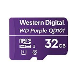 MEMORIA WD 32GB MICRO SDHC PURPLE SC QD101 VIDEOVIGILANCIA 24 7 CLASE 10 U1 LECT 50MB S ESC 40MB S