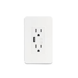 TOMA CORRIENTE DE PARED INTELIGENTE WIFI COLOR BLANCO SMART LIFE IOT BY TECHZONE