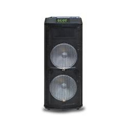 BAFLE AMPLIFICADO RECARGABLE BOCINA PROFESIONAL DOBLE DE 12 PULG 24000W PMPO PORTATIL CON RUEDAS CAJN DE MADERA BT USB MICRO SD