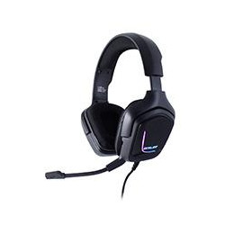 AURICULARES GAMER OCELOT OVER EAR TIPO DIADEMA COLOR NEGRO ILUMINACION TIPO RGB ALAMBRICOS CONTROL DE AUDIO MICROFONO CON CANCE