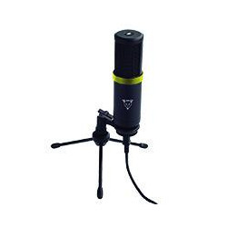 MICROFONO GAMING PARA STREAMING USB CON BOTON DE SILENCIO DE RPIDO ACCESO CON BASE TIPO TRIPIE PARA ESCRITORIO COLOR NEGRO Y AM