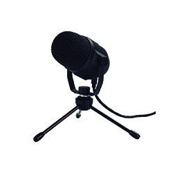 MICROFONO GAMING PARA STREAMING USB CON BASE TIPO TRIPIE PARA ESCRITORIO COLOR NEGRO