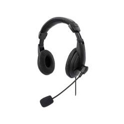 AUDIFONOS DIADEMA MANHATTAN AJUSTABLE CABLE CON ENCHUFE USB CONTROLES INTEGRADOS NEGRO