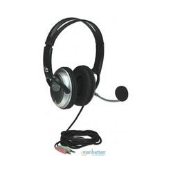 AUDIFONOS DIADEMA MANHATTAN ERGONOMICA MICROFONO CONTROL DE VOLUMEN 35MM