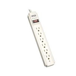 SUPRESOR DE PICOS TRIPP LITE TLP604 CON 6 CONTACTOS CABLE 122 M 4 PIES 790 JOULES GABINETE GRIS CLARO