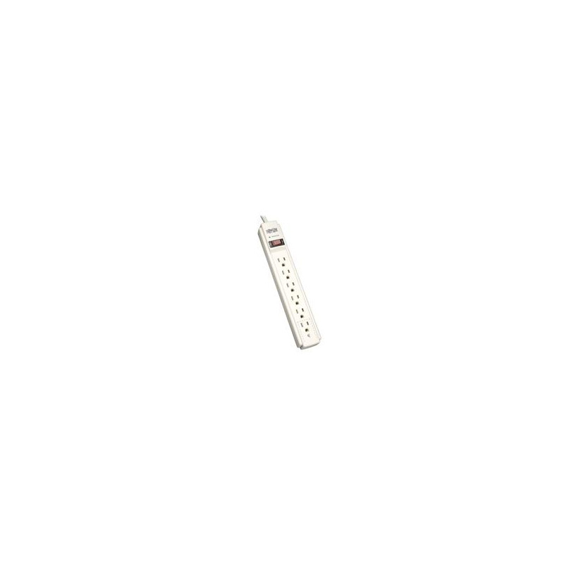 SUPRESOR DE PICOS TRIPP LITE TLP604 CON 6 CONTACTOS CABLE 122 M 4 PIES 790 JOULES GABINETE GRIS CLARO