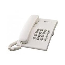 TELEFONO PANASONIC KX TS500 ALAMBRICO BASICO UNILINEA SIN MEMORIAS BLANCO